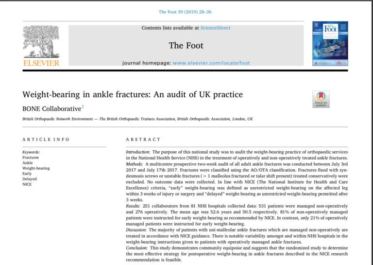 Birmingham Orthopaedic Network – First Peer Review Article
